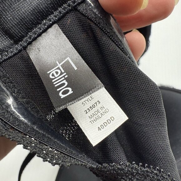 Felina  Bra Women's Black Convertible Underwire Strap Padded Push Up Size 40DDD - Picture 7 of 7